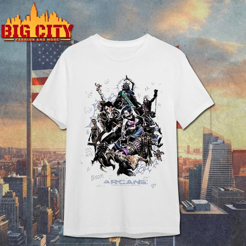 Arcane League Of Legends Arcane Fanniversary Shirt Unisex T-shirt, Sweatshirt, Hoodie, Long Sleeve Tee - T-Shirt, Sweatshirt, Hoodie