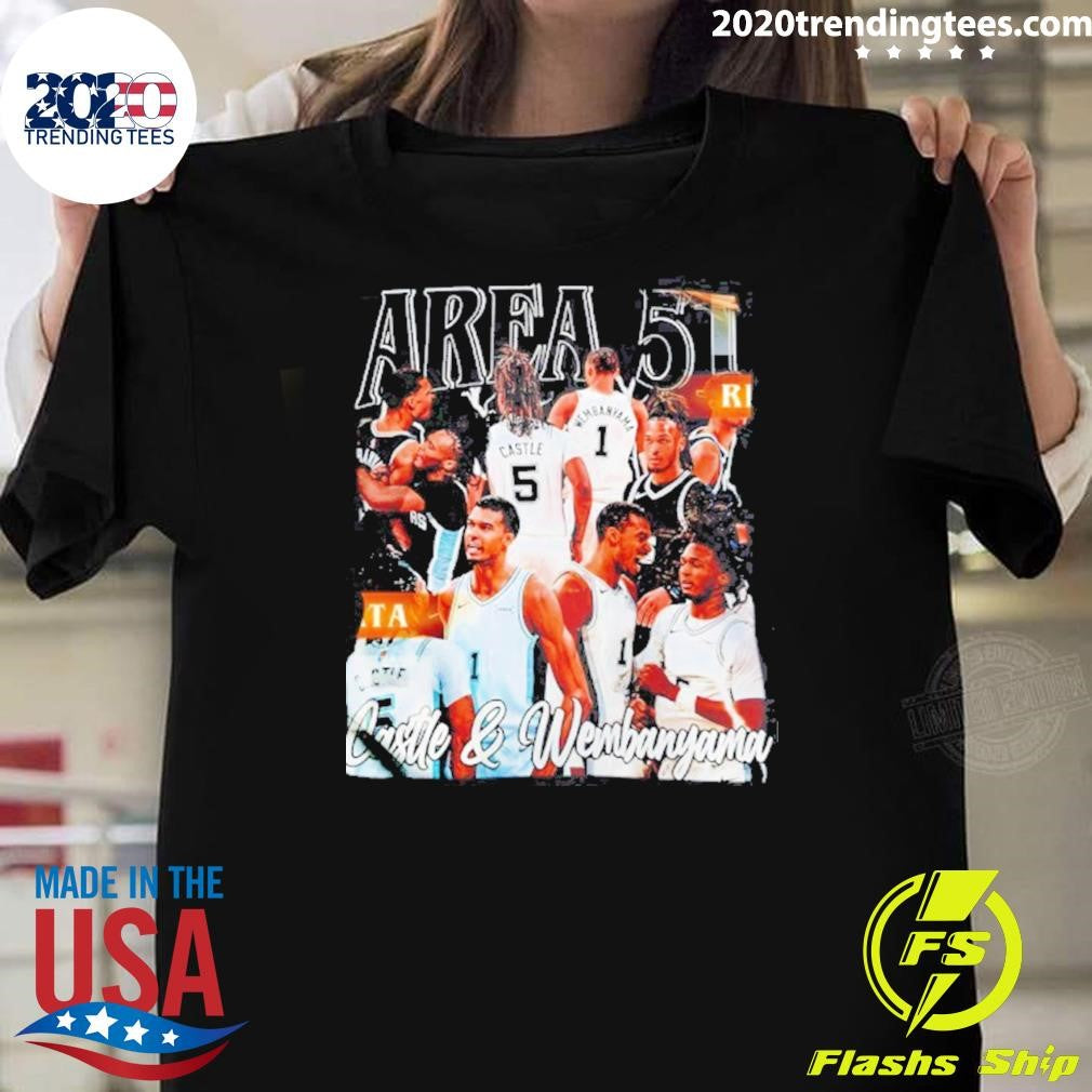 Area 51 Stephon Castle And Victor Wembanyama San Antonio Spurs Basketball Shirt Unisex T-shirt, Sweatshirt, Hoodie, Long Sleeve Tee - T-Shirt, Sweatshirt, Hoodie