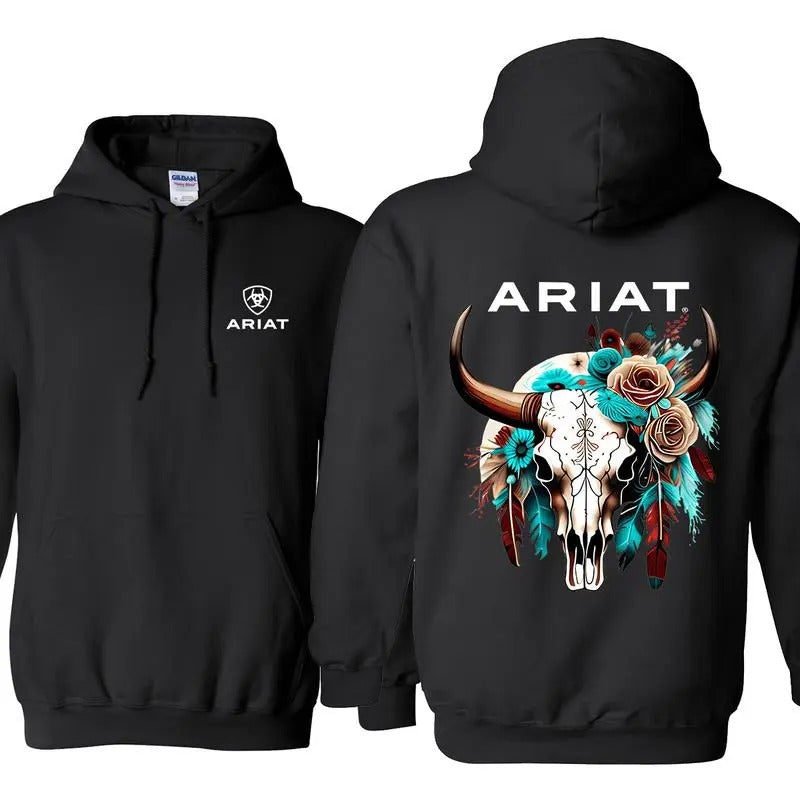 Ariat Wild Bull Skull Intricate Floral Patterns Outdoor Adventures Classic Cotton T-Shirts, Hoodie, Sweatshirt - T-Shirt, Sweatshirt, Hoodie