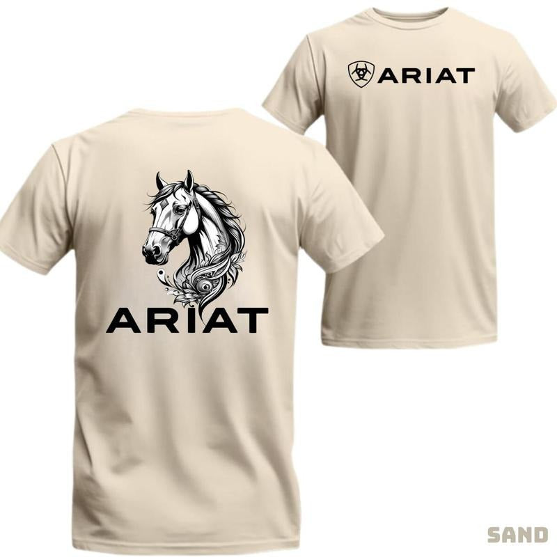 Ariat Shirt Horse Illustration Iconic Ariat Branding Casual Refined Touch. Top Menswear Tropical T-Shirts, Hoodie, Sweatshirt - T-Shirt, Sweatshirt, Hoodie