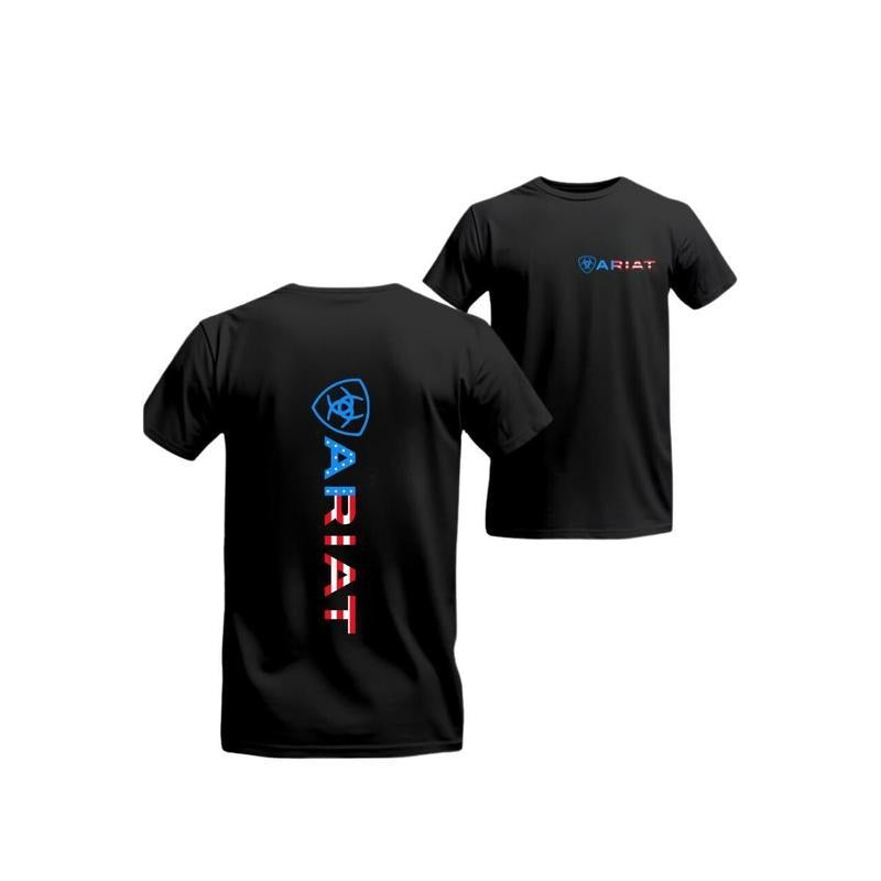 Ariat Vertical Patriotic Logo American Flag Top Menswear Streetwear Comfort Casual T-Shirts, Hoodie, Sweatshirt - T-Shirt, Sweatshirt, Hoodie