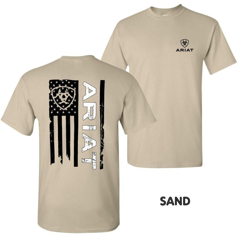 Ariat 2 Sided Ariat American Flag Rifle American Flag Western Western Tops T-Shirts, Hoodie, Sweatshirt - T-Shirt, Sweatshirt, Hoodie