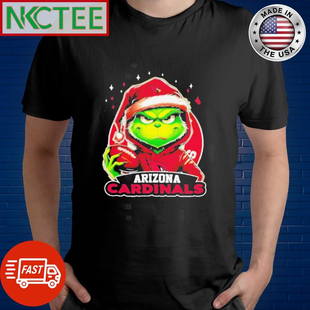Arizona Cardinals Grinch wearing Santa hat Christmas 2024 shirt Unisex T-shirt, Sweatshirt, Hoodie, Long Sleeve Tee - T-Shirt, Sweatshirt, Hoodie