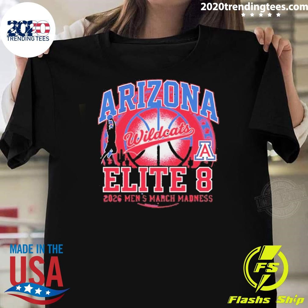 Arizona Wildcats Elite 8 2026 Mens March Madness Shirt Unisex T-shirt, Sweatshirt, Hoodie, Long Sleeve Tee - T-Shirt, Sweatshirt, Hoodie