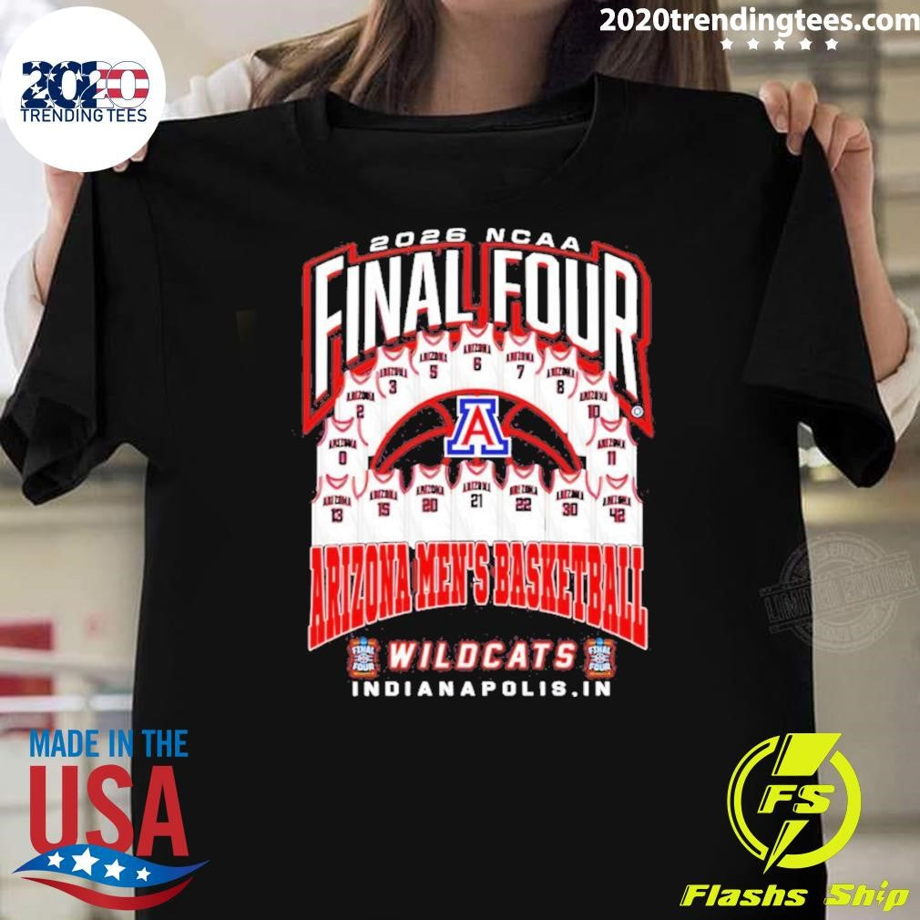Arizona Wildcats Mens Basketball 2026 Ncaa Final Four Indianapolis Shirt Unisex T-shirt, Sweatshirt, Hoodie, Long Sleeve Tee - T-Shirt, Sweatshirt, Hoodie