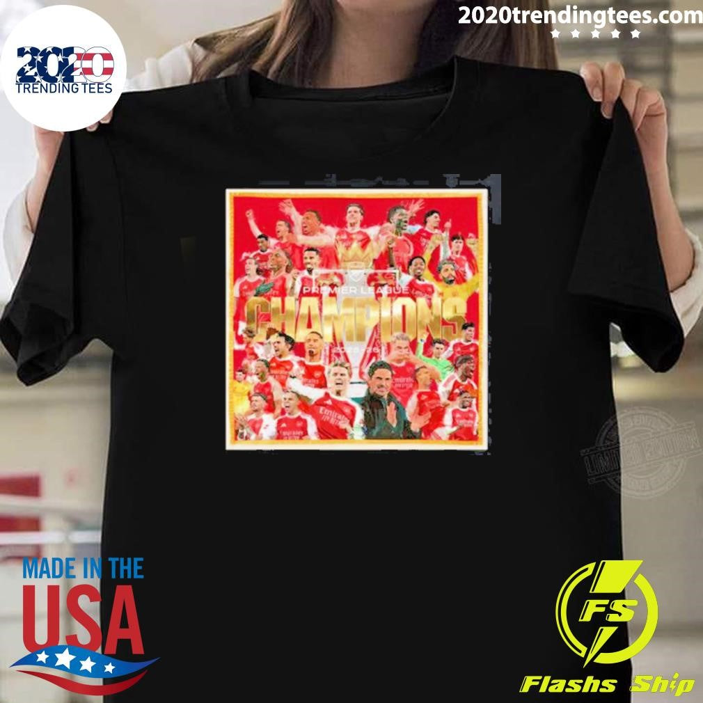 Arsenal 2026 Premier League Champions Poster Shirt Unisex T-shirt, Sweatshirt, Hoodie, Long Sleeve Tee - T-Shirt, Sweatshirt, Hoodie
