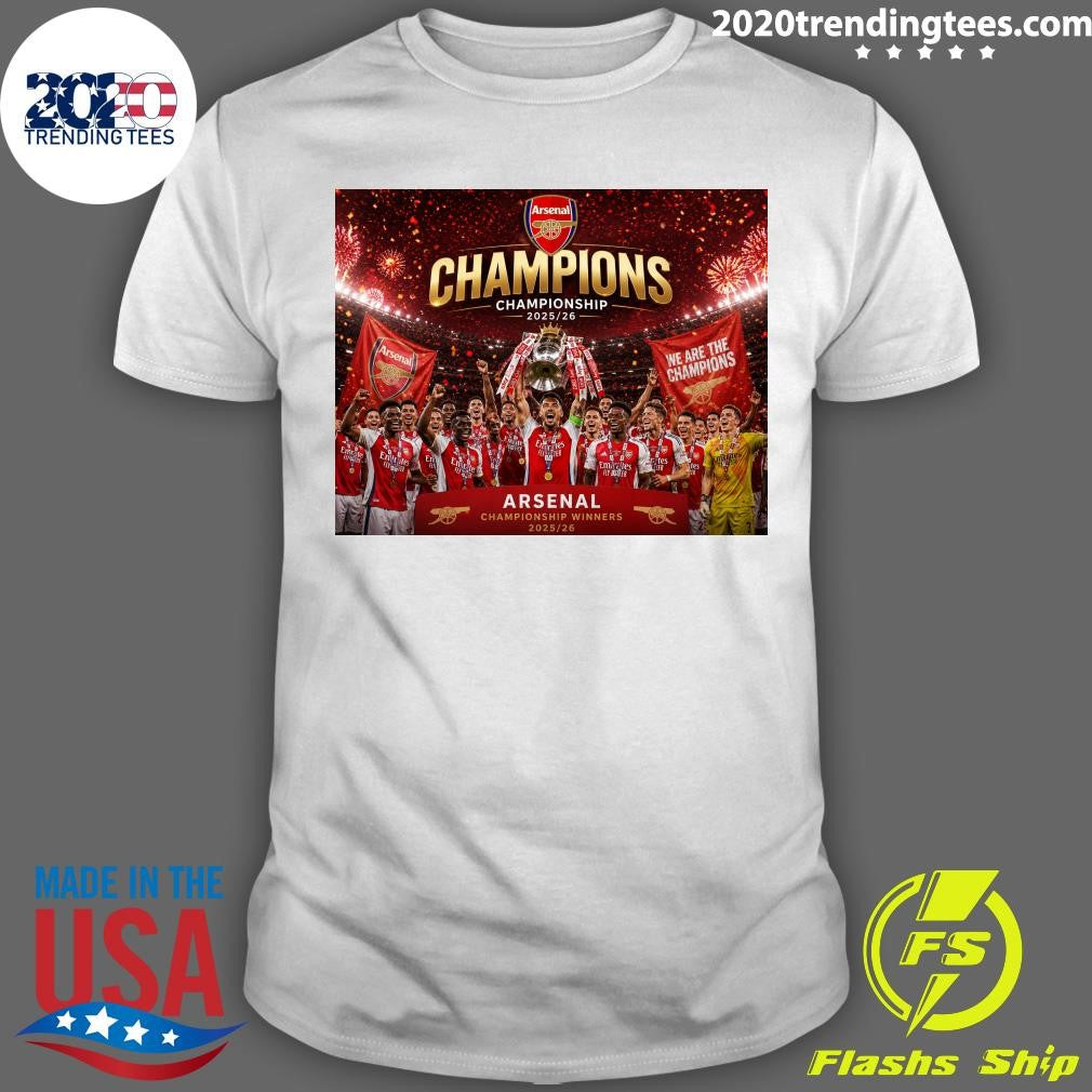 Arsenal Crowned Championship Winners 2025-2026 Shirt Unisex T-shirt, Sweatshirt, Hoodie, Long Sleeve Tee - T-Shirt, Sweatshirt, Hoodie