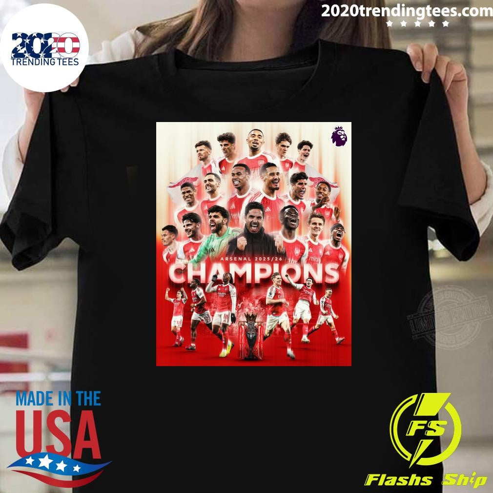 Arsenal Win The Premier League 2025-2026 Champions, Arsenal Win Premier League After 22-year Wait Shirt - T-Shirt, Sweatshirt, Hoodie
