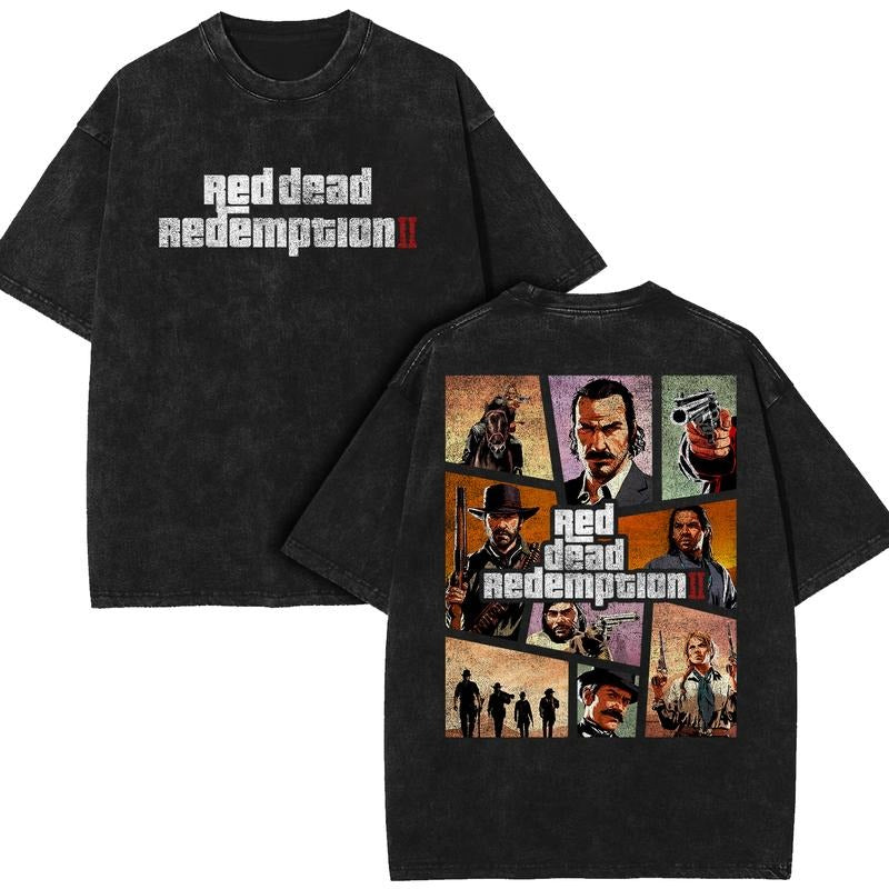 Arthur Morgan Red D4ad Redemption 2 Vintage Washed Cowboy Shirt Retro Streetwear Essential Gamers 02 T-Shirts, Hoodie, Sweatshirt - T-Shirt, Sweatshirt, Hoodie