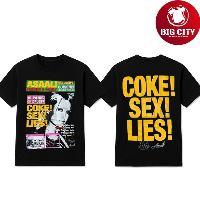 Asaali Paris Hilton Coke Sex Lies Two Sided Shirt Unisex T-shirt, Sweatshirt, Hoodie, Long Sleeve Tee - T-Shirt, Sweatshirt, Hoodie