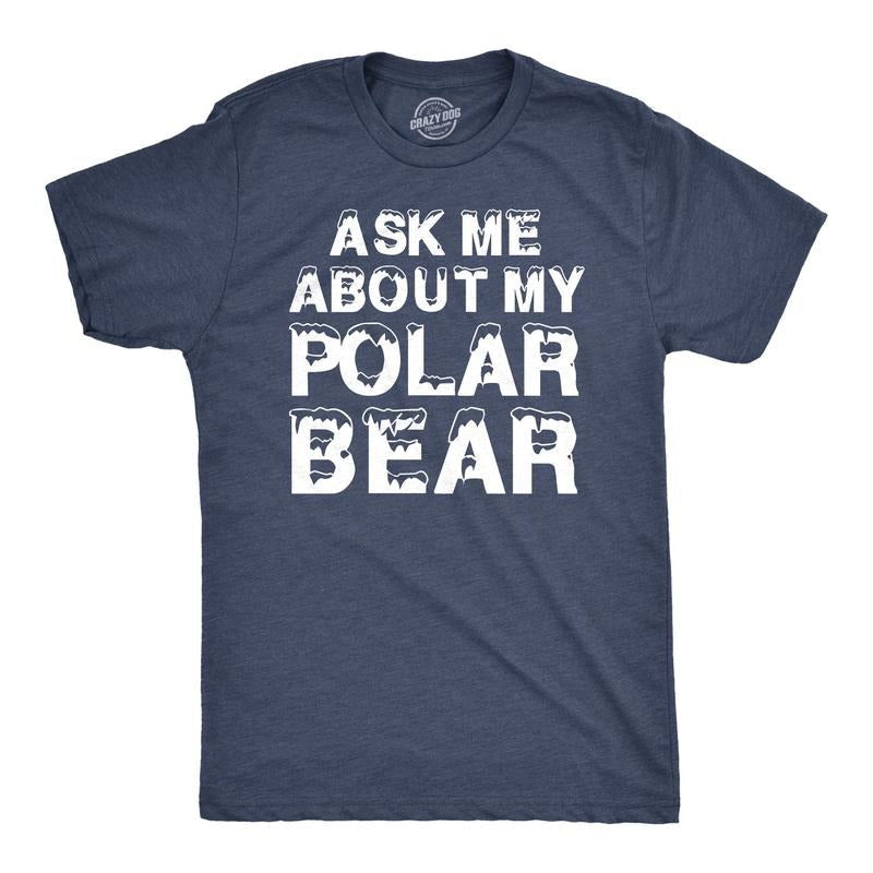 Ask Me About My Polar Bear Funny Zoo Animal Flip Up Funny Cool Vintage Flip Navy T-Shirts, Hoodie, Sweatshirt - T-Shirt, Sweatshirt, Hoodie