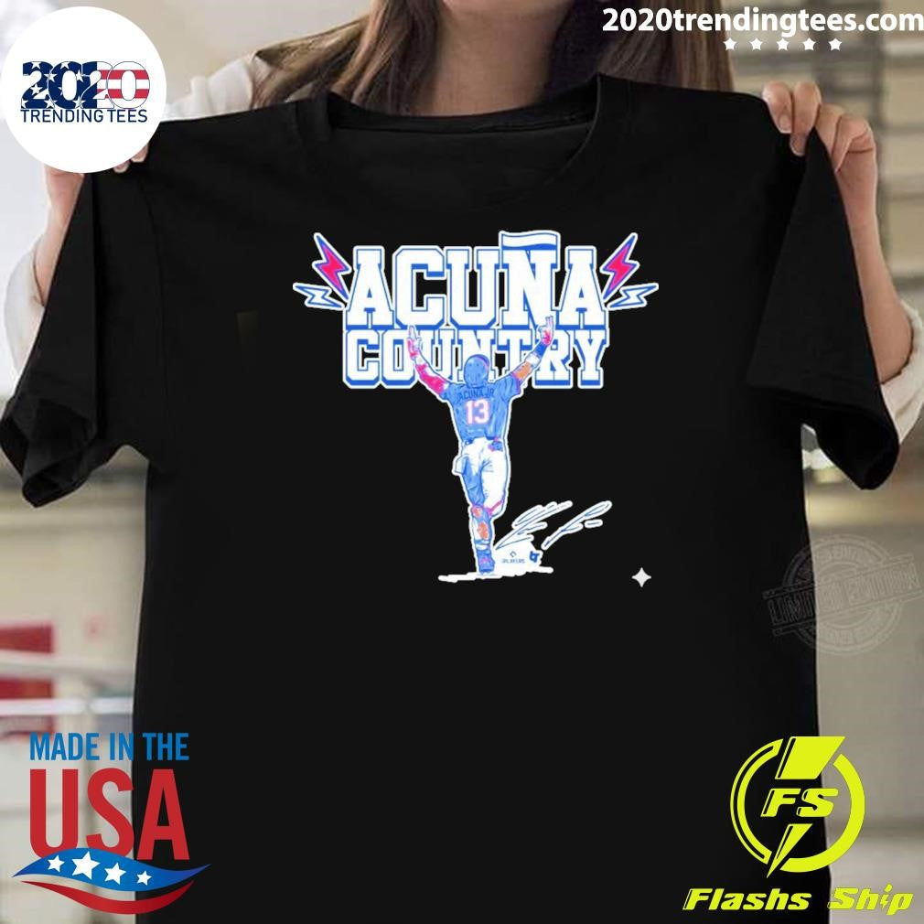 Atlanta Braves MLB Ronald Acua Jr. Country 2026 Signature Shirt Unisex T-shirt, Sweatshirt, Hoodie, Long Sleeve Tee - T-Shirt, Sweatshirt, Hoodie
