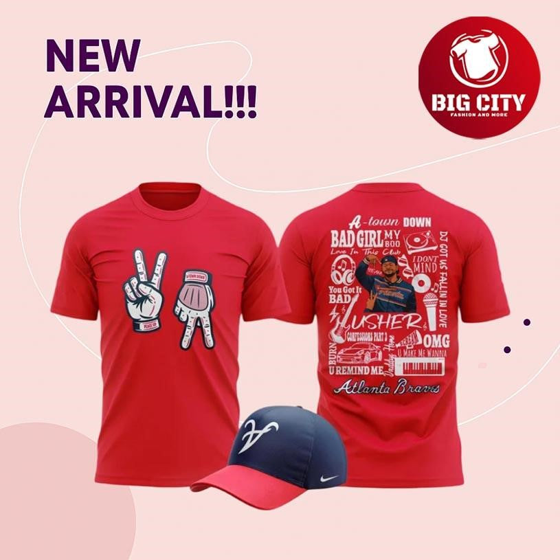 Atlanta Braves Mlb Baseball X Usher Atown Red Two Sided Shirt Unisex T-shirt, Sweatshirt, Hoodie, Long Sleeve Tee - T-Shirt, Sweatshirt, Hoodie