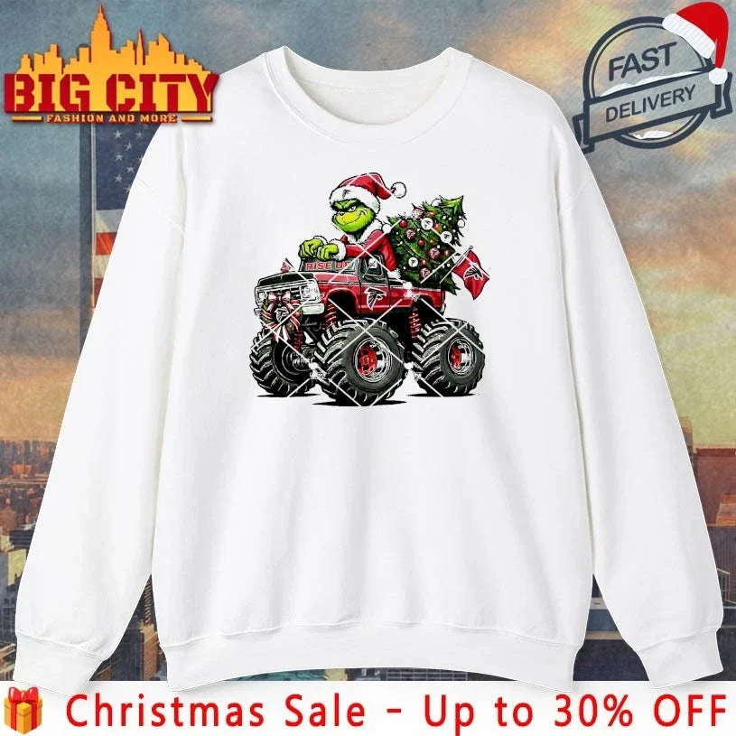 Atlanta Falcons Grinch Christmas Monster Truck shirt Unisex T-shirt, Sweatshirt, Hoodie, Long Sleeve Tee - T-Shirt, Sweatshirt, Hoodie