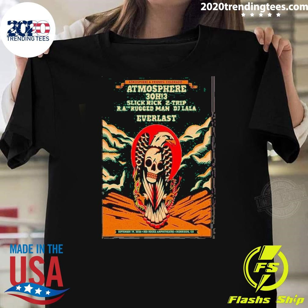 Atmosphere Red Rocks Amphitheatre Morrison CO Sept 19 2026 Poster Shirt Unisex T-shirt, Sweatshirt, Hoodie, Long Sleeve Tee - T-Shirt, Sweatshirt, Hoodie
