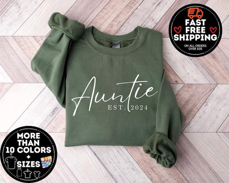 Auntie Est Aunt Shirt Auntie ; Cotton Menswear T-Shirts, Hoodie, Sweatshirt - T-Shirt, Sweatshirt, Hoodie
