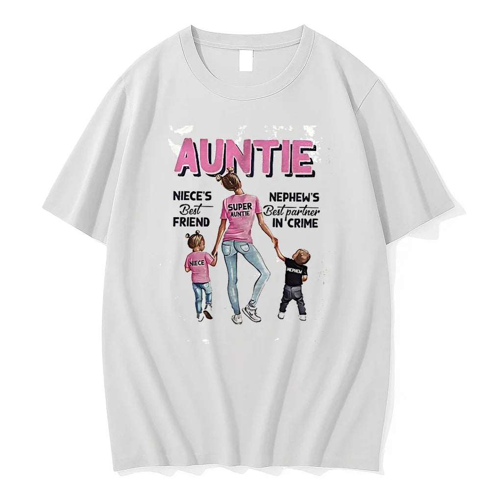 Auntie Nieces Best Friend Nephews Best Partner In Crime Tshirts Sweater Unisex T-shirt, Sweatshirt, Hoodie, Long Sleeve Tee - T-Shirt, Sweatshirt, Hoodie