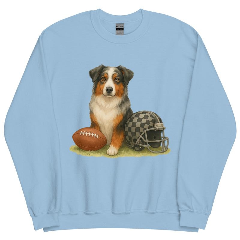 Australian Shepherd Football Relaxed Fit Printed USA Womenswear Casual Comfort Cotton Top Athletic Boho Chic T-Shirts, Hoodie, Sweatshirt - T-Shirt, Sweatshirt, Hoodie