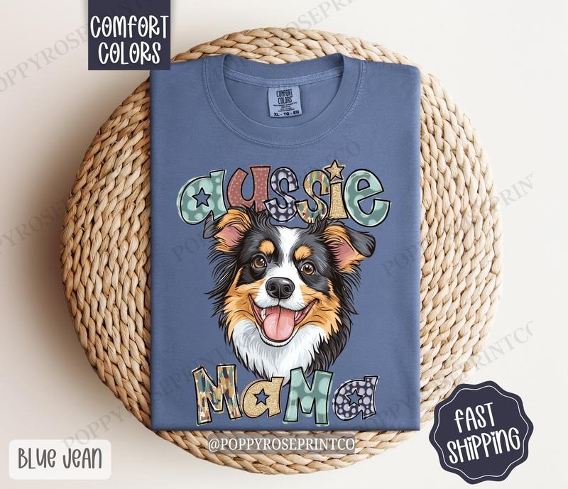 Australian Shepherd Mama Comfort Colors Dog Mom Cute T-Shirts, Hoodie, Sweatshirt - T-Shirt, Sweatshirt, Hoodie