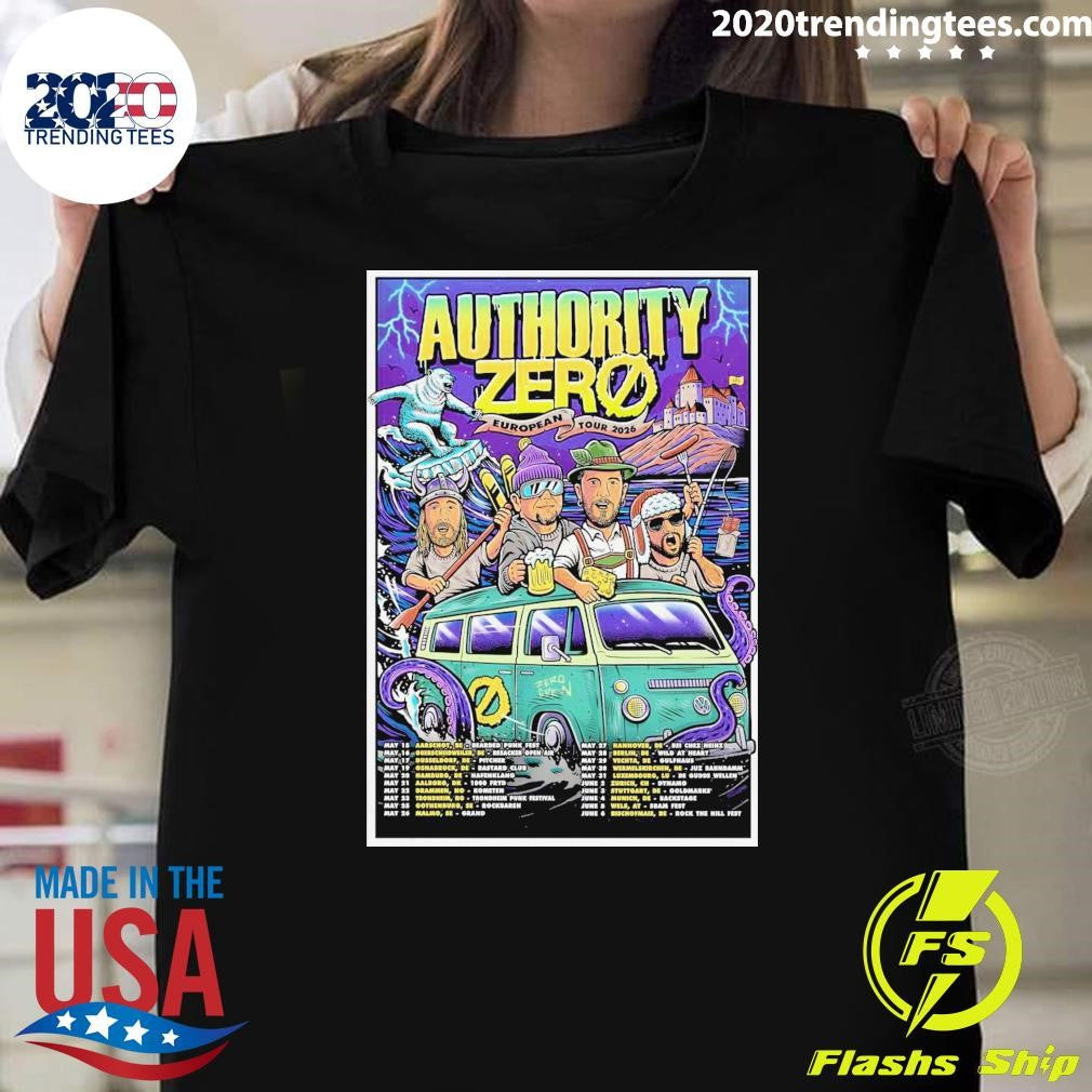 Authority Zero European 2026 Tour Shirt Unisex T-shirt, Sweatshirt, Hoodie, Long Sleeve Tee - T-Shirt, Sweatshirt, Hoodie