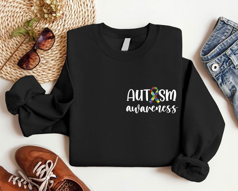 Autism Pocket Size Awareness Acceptance Long Sleeve Ribbon Autism Matching Support Sped Teacher T-Shirts, Hoodie, Sweatshirt - T-Shirt, Sweatshirt, Hoodie
