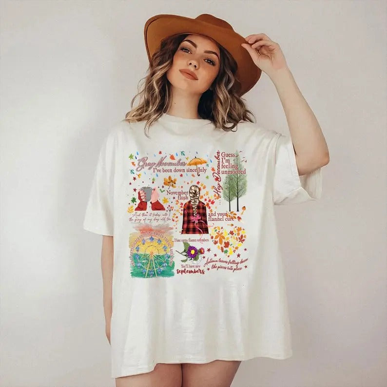 Autumn Falling Shirt Autumn Leaves Falling Like Pieces Cozy Fall Inspired Svviftiiee Friend Cotton Casual T-Shirts, Hoodie, Sweatshirt - T-Shirt, Sweatshirt, Hoodie
