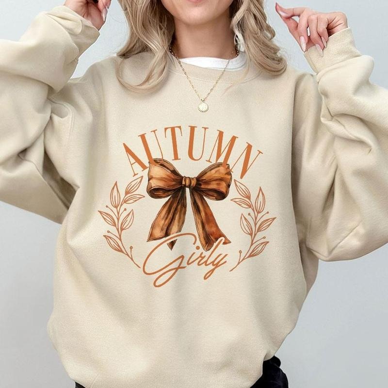 Autumn Girly Fall Shirts Girl Coquette Bow Fall Shirts Coquette Fall Season Shirt Vintage Fall Shirts Her Tops Autumn Cute Fall T-Shirts, Hoodie, Sweatshirt - T-Shirt, Sweatshirt, Hoodie