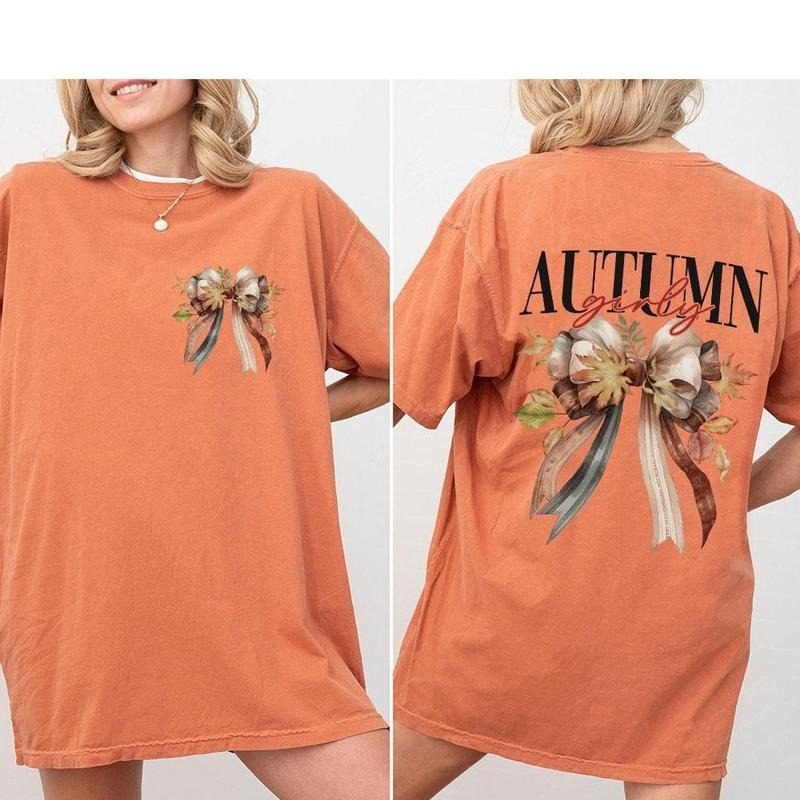 Autumn Girly Retro Fall Shirts Coquette Autumn Shirt Fall Floral Pumpkin Patch Shirts Fall Season Tops Fall Shirts Her Cute Coquette Her Autumn Shirts T-Shirts, Hoodie, Sweatshirt - T-Shirt, Sweatshirt, Hoodie