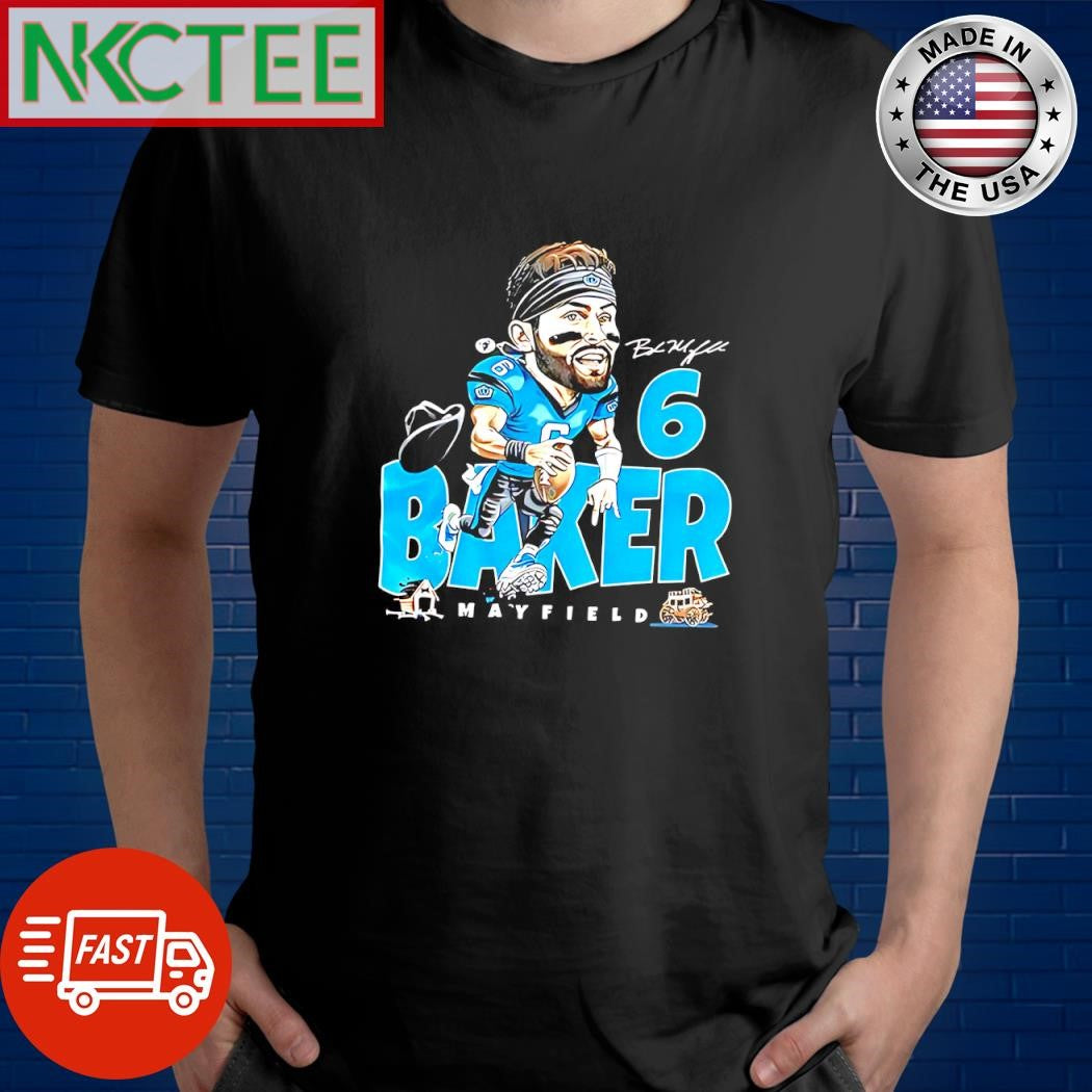 Awesome Baker Mayfield 6 Carolina Panthers signature shirt Unisex T-shirt, Sweatshirt, Hoodie, Long Sleeve Tee - T-Shirt, Sweatshirt, Hoodie