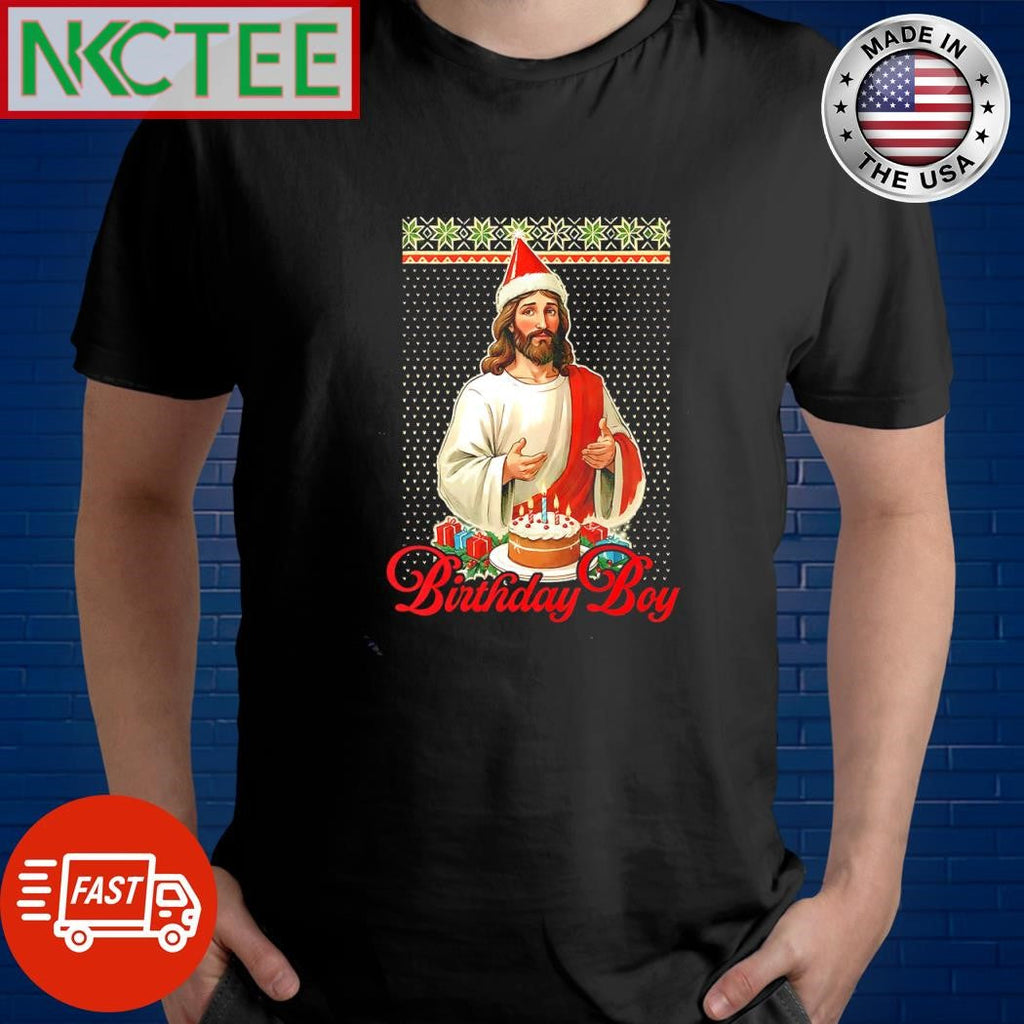 Awesome Birthday Boy Jesus Christ ugly Christmas shirt Unisex T-shirt, Sweatshirt, Hoodie, Long Sleeve Tee - T-Shirt, Sweatshirt, Hoodie