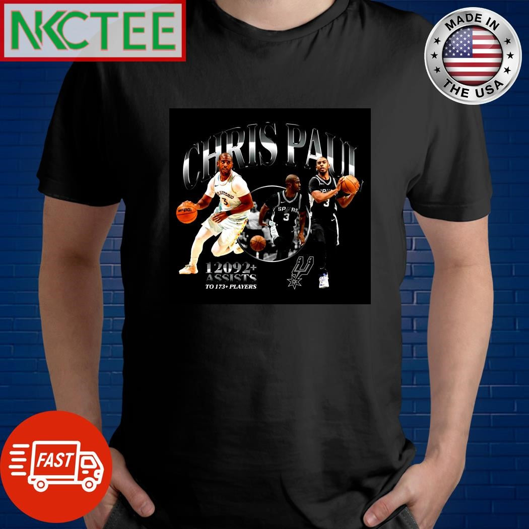 Awesome Chris Paul San Antonio Spurs 12092+ assists to 173+ players shirt Unisex T-shirt, Sweatshirt, Hoodie, Long Sleeve Tee - T-Shirt, Sweatshirt, Hoodie