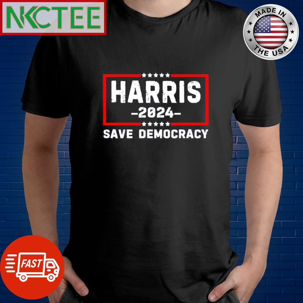 Awesome Harris 2024 save Democracy shirt Unisex T-shirt, Sweatshirt, Hoodie, Long Sleeve Tee - T-Shirt, Sweatshirt, Hoodie