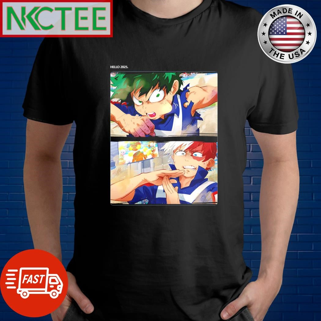 Awesome Hello 2025 My Hero Academia shirt Unisex T-shirt, Sweatshirt, Hoodie, Long Sleeve Tee - T-Shirt, Sweatshirt, Hoodie