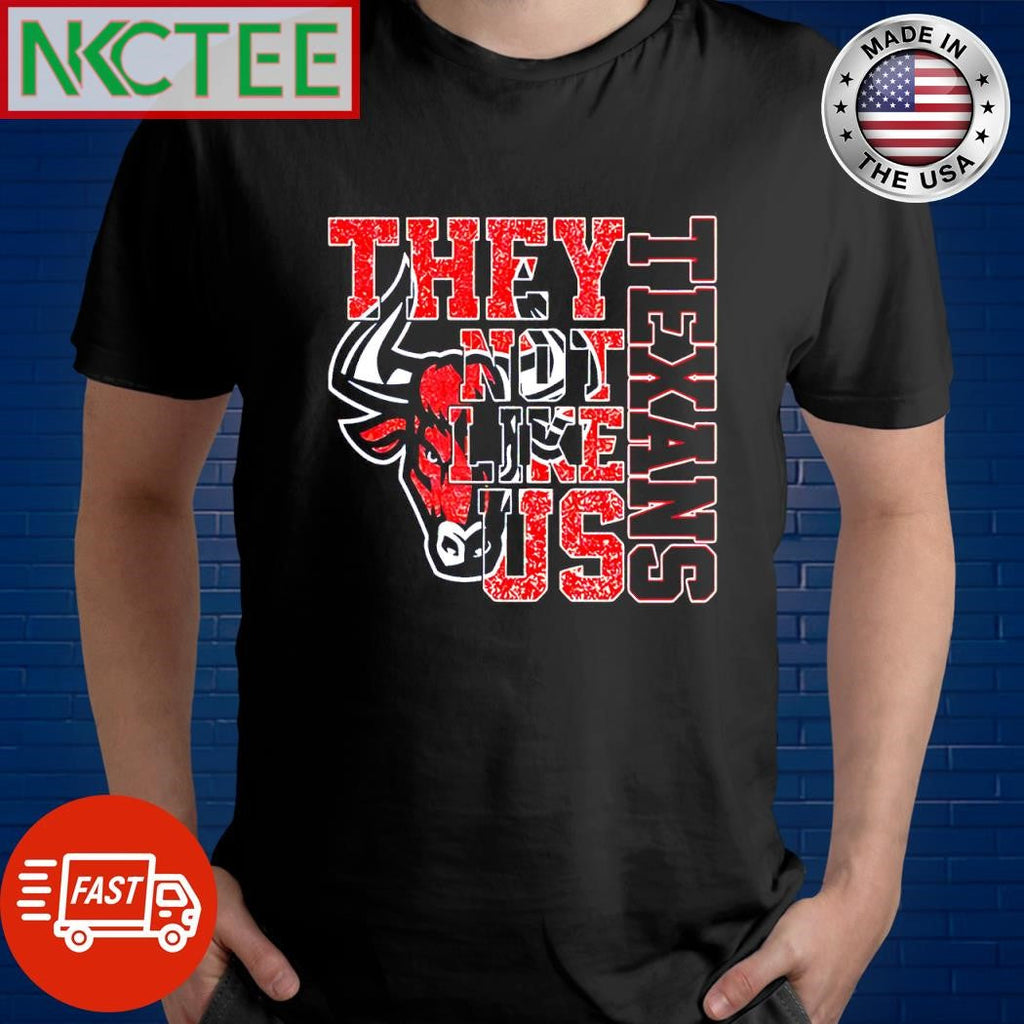 Awesome Houston Texans head they not like us shirt Unisex T-shirt, Sweatshirt, Hoodie, Long Sleeve Tee - T-Shirt, Sweatshirt, Hoodie