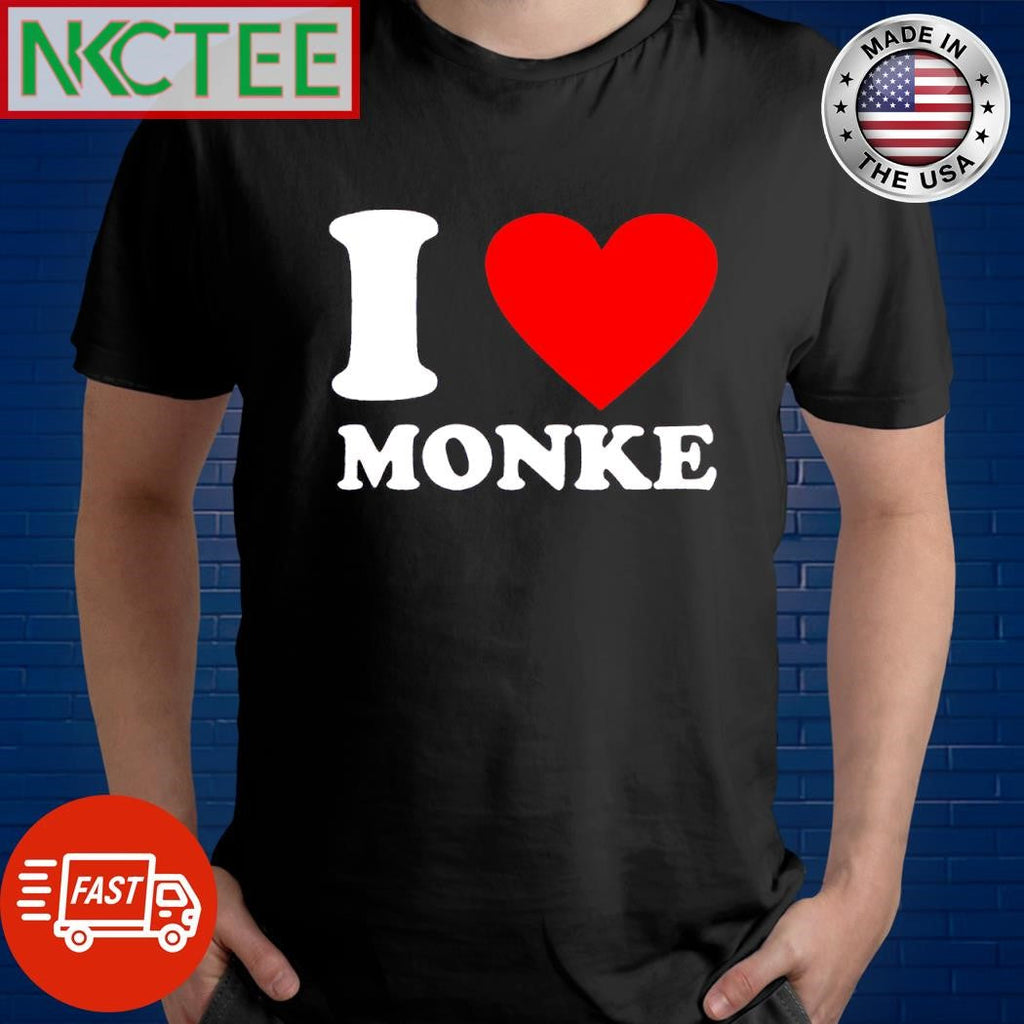 Awesome I love Monke heart shirt Unisex T-shirt, Sweatshirt, Hoodie, Long Sleeve Tee - T-Shirt, Sweatshirt, Hoodie