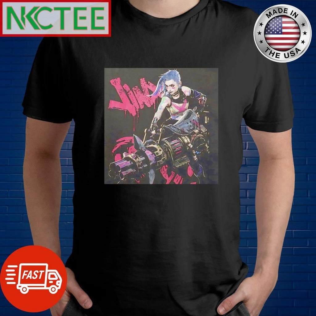 Awesome Jinx Arcane S2 paint shirt Unisex T-shirt, Sweatshirt, Hoodie, Long Sleeve Tee - T-Shirt, Sweatshirt, Hoodie