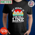 Awesome My heart is on the line football retro shirt Unisex T-shirt, Sweatshirt, Hoodie, Long Sleeve Tee - T-Shirt, Sweatshirt, Hoodie