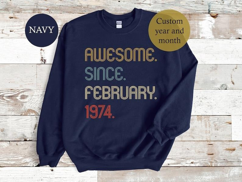 Awesome Since 1974 Shirt 50th 50th Idea Him 50th ; Cotton Menswear T-Shirts, Hoodie, Sweatshirt - T-Shirt, Sweatshirt, Hoodie