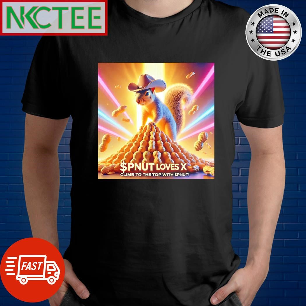 Awesome Squirrels pnut coin loves X climb to the top with $pnut shirt Unisex T-shirt, Sweatshirt, Hoodie, Long Sleeve Tee - T-Shirt, Sweatshirt, Hoodie