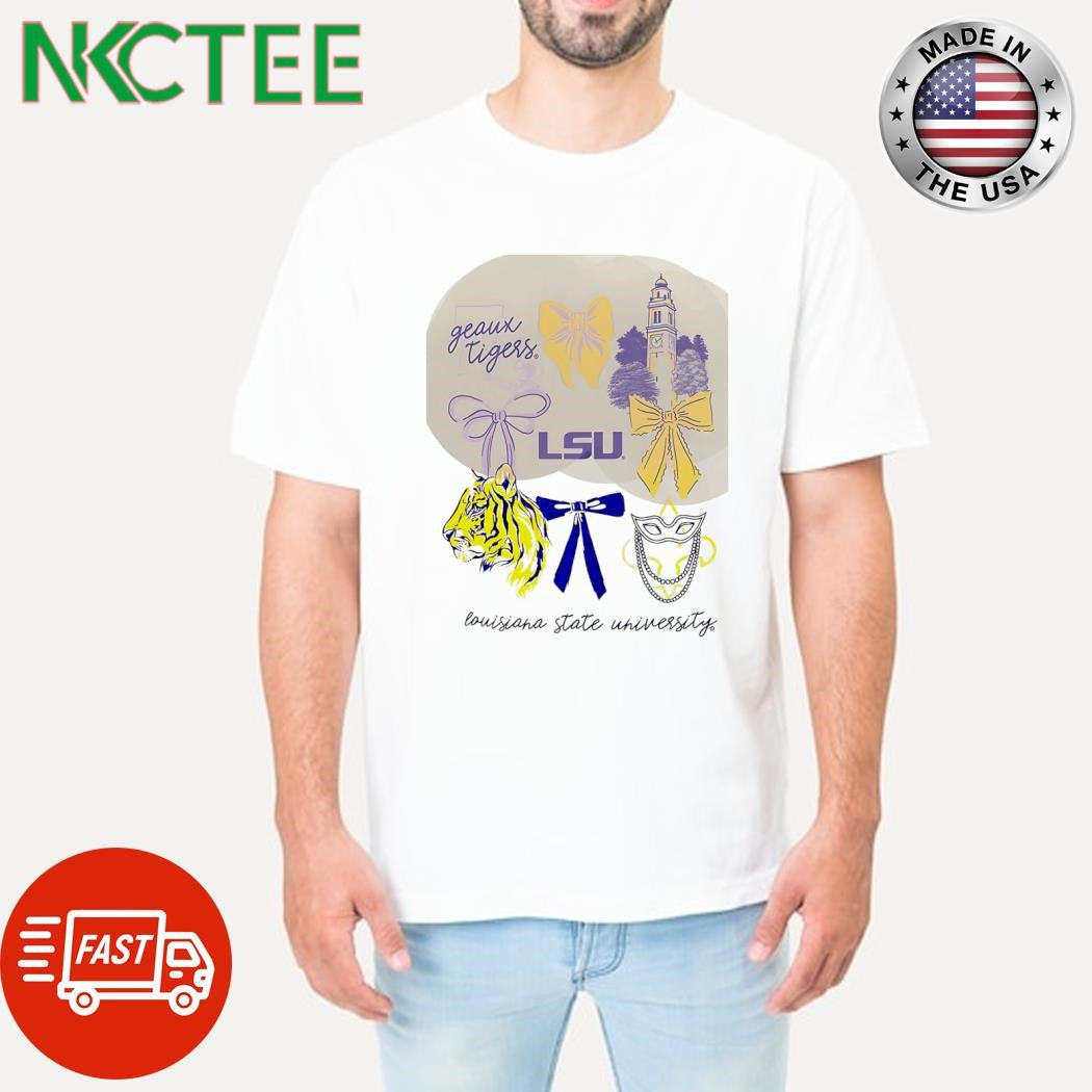 Awesome University Of Louisiana State geaux Tigers LSU Coquette Aesthetic shirt Unisex T-shirt, Sweatshirt, Hoodie, Long Sleeve Tee - T-Shirt, Sweatshirt, Hoodie