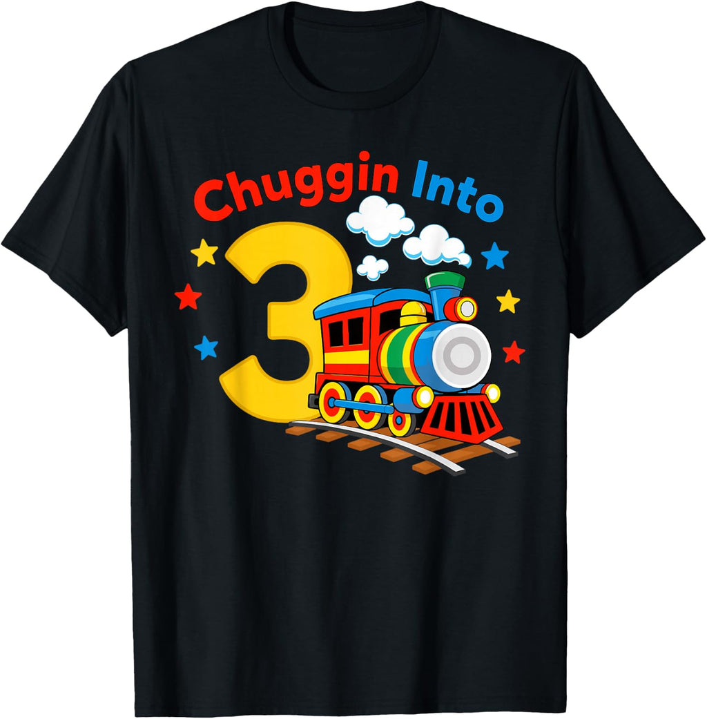 Chuggin Into 3 Birthday Train for Boys 3rd Birthday T-Shirt Unisex T-shirt, Sweatshirt, Hoodie, Long Sleeve Tee - T-Shirt, Sweatshirt, Hoodie