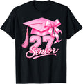 Back to School Senior 2027 Pink Bow Class Graduate Girl T-Shirt Unisex T-shirt, Sweatshirt, Hoodie, Long Sleeve Tee - T-Shirt, Sweatshirt, Hoodie