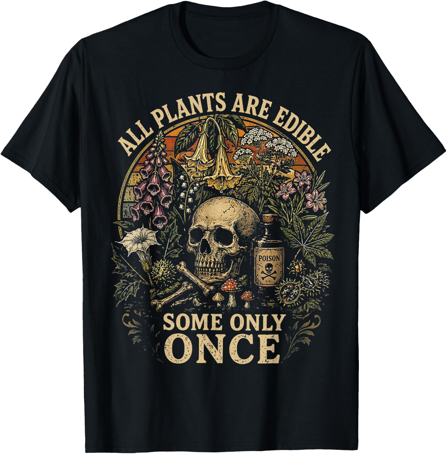 All Plants are Edible Some Only Once Dark Humor Plant Lover T-Shirt Unisex T-shirt, Sweatshirt, Hoodie, Long Sleeve Tee - T-Shirt, Sweatshirt, Hoodie