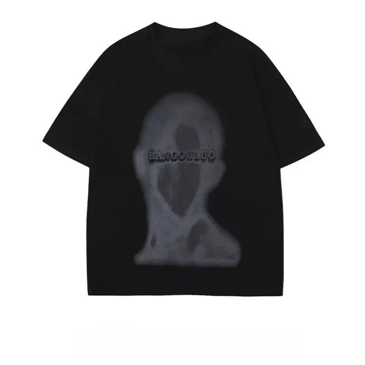 BANGOULUO Abstract Face Distorted Art Print Casual Cotton Top Contemporary Streetwear Menswear Womenswear T-Shirts, Hoodie, Sweatshirt - T-Shirt, Sweatshirt, Hoodie