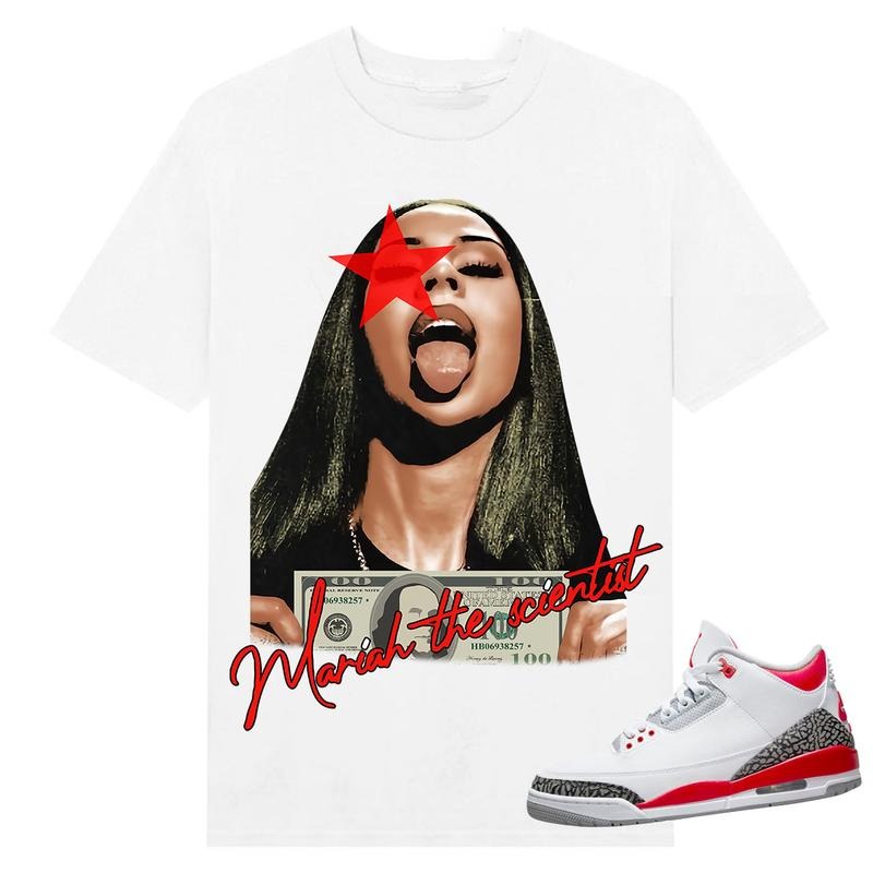 BIG FACE Mariahh Scientist Red Star Shirt Match Fire Red 3s Shirt Matching Sneaker T-Shirts, Hoodie, Sweatshirt - T-Shirt, Sweatshirt, Hoodie