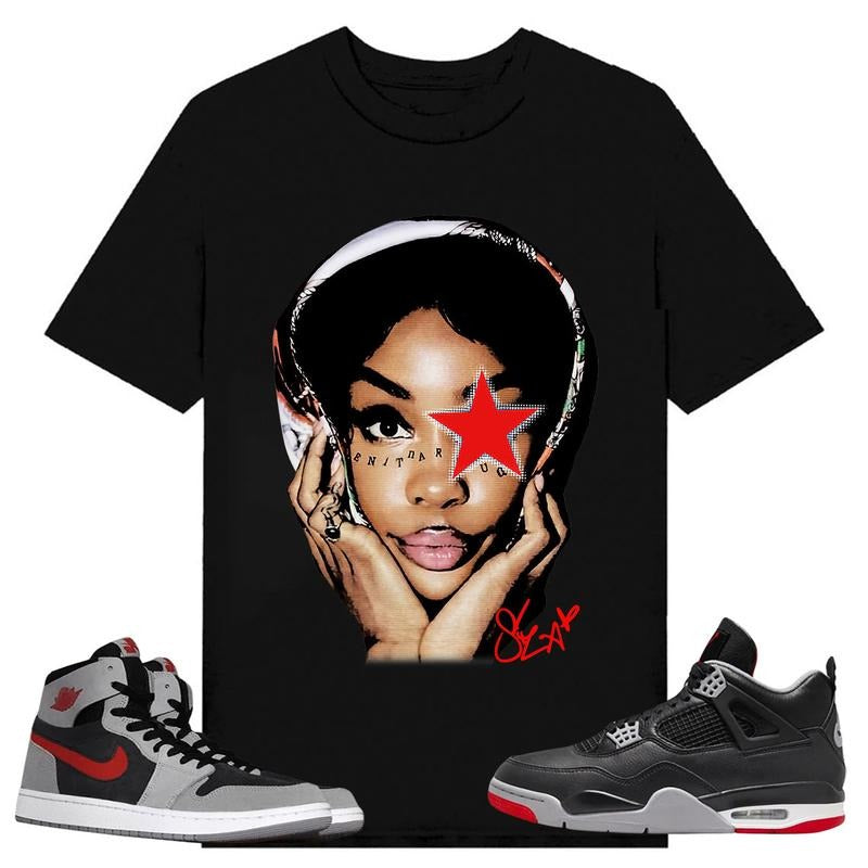 BIG FACE SZA Shirt Match J 1 High Zoom CMFT 2 Fire Red Cement Grey J 4 Bred Shirt Matching Sneaker T-Shirts, Hoodie, Sweatshirt - T-Shirt, Sweatshirt, Hoodie