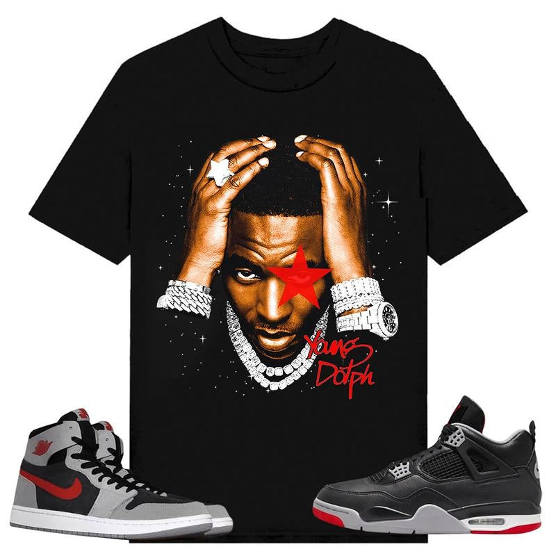 BIG FACE YOUNG DOLPH Shirt Match J 1 High Zoom CMFT 2 Fire Red Cement Grey J 4 Bred Shirt Matching Sneaker T-Shirts, Hoodie, Sweatshirt - T-Shirt, Sweatshirt, Hoodie