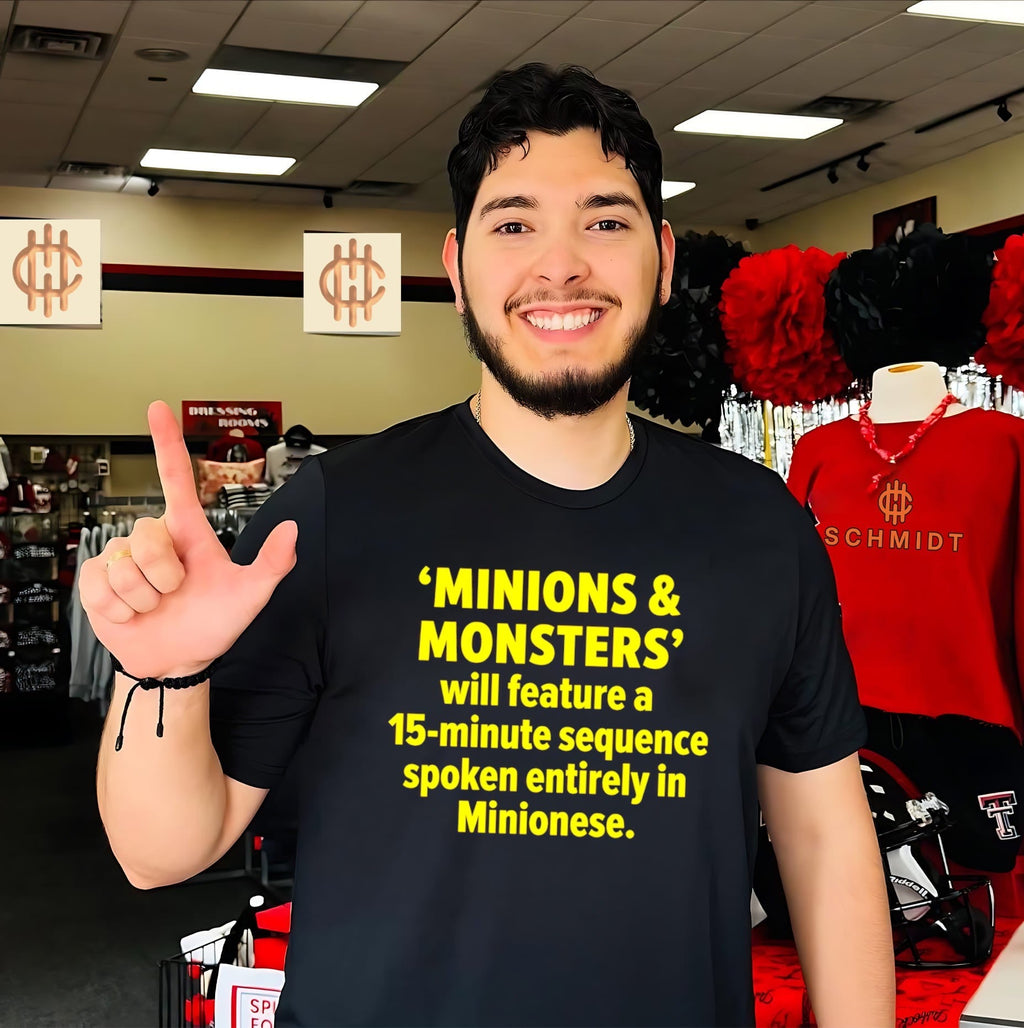 Minions & Monsters 15-Minute Minionese Sequence shirt Unisex T-shirt, Sweatshirt, Hoodie, Long Sleeve Tee - T-Shirt, Sweatshirt, Hoodie