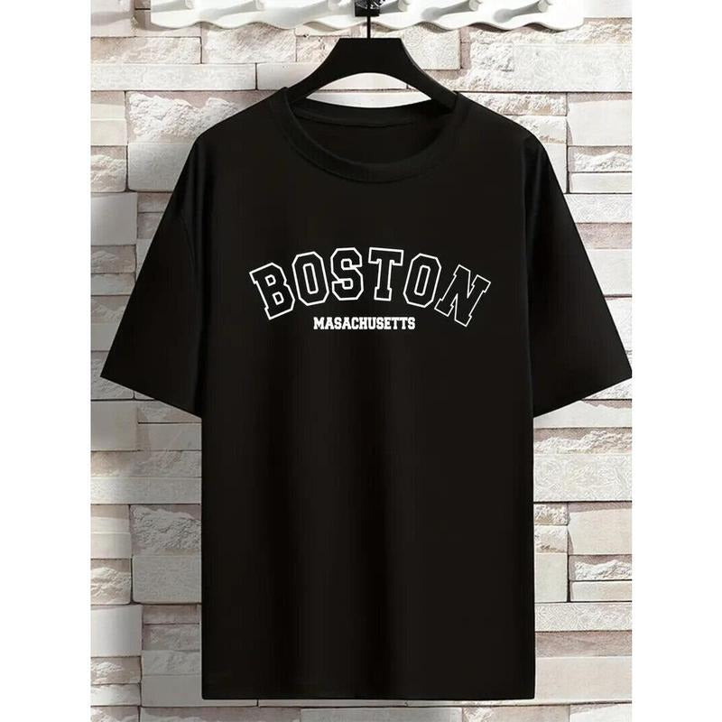BOSTON Printed Cotton Short Sleeve Round Neck Street Black Made USA T-Shirts, Hoodie, Sweatshirt - T-Shirt, Sweatshirt, Hoodie