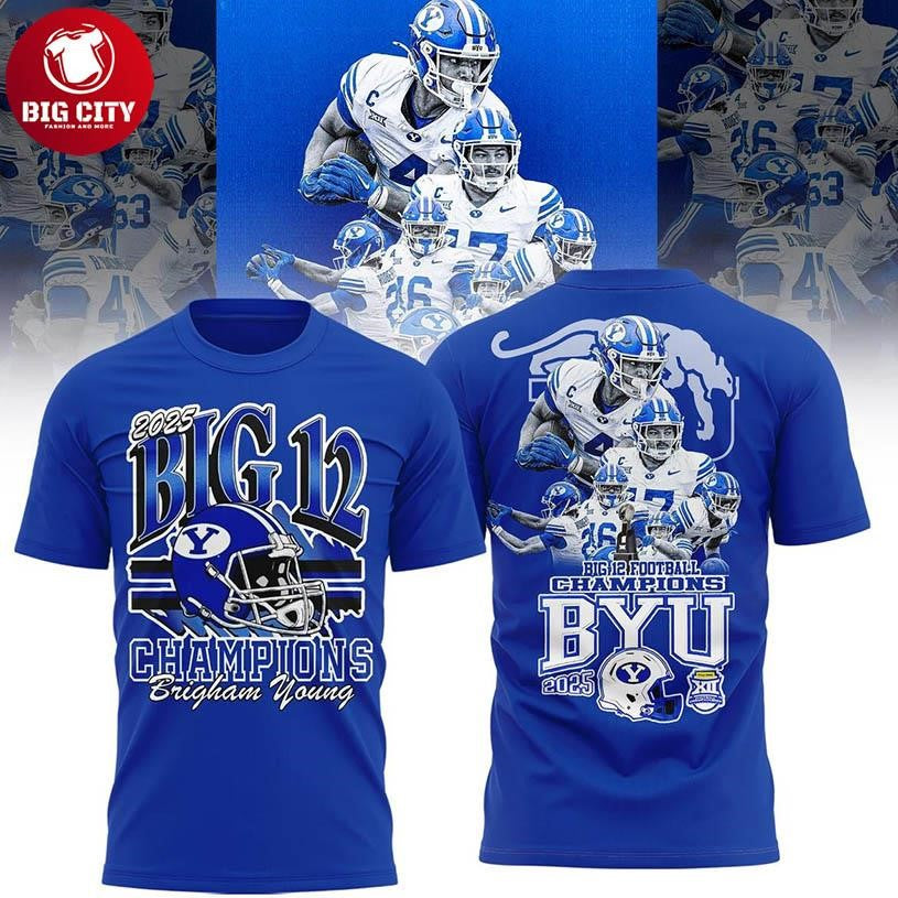 BYU Cougars 2025 Big 12 Conference Football Champions Two Sided Shirt Unisex T-shirt, Sweatshirt, Hoodie, Long Sleeve Tee - T-Shirt, Sweatshirt, Hoodie